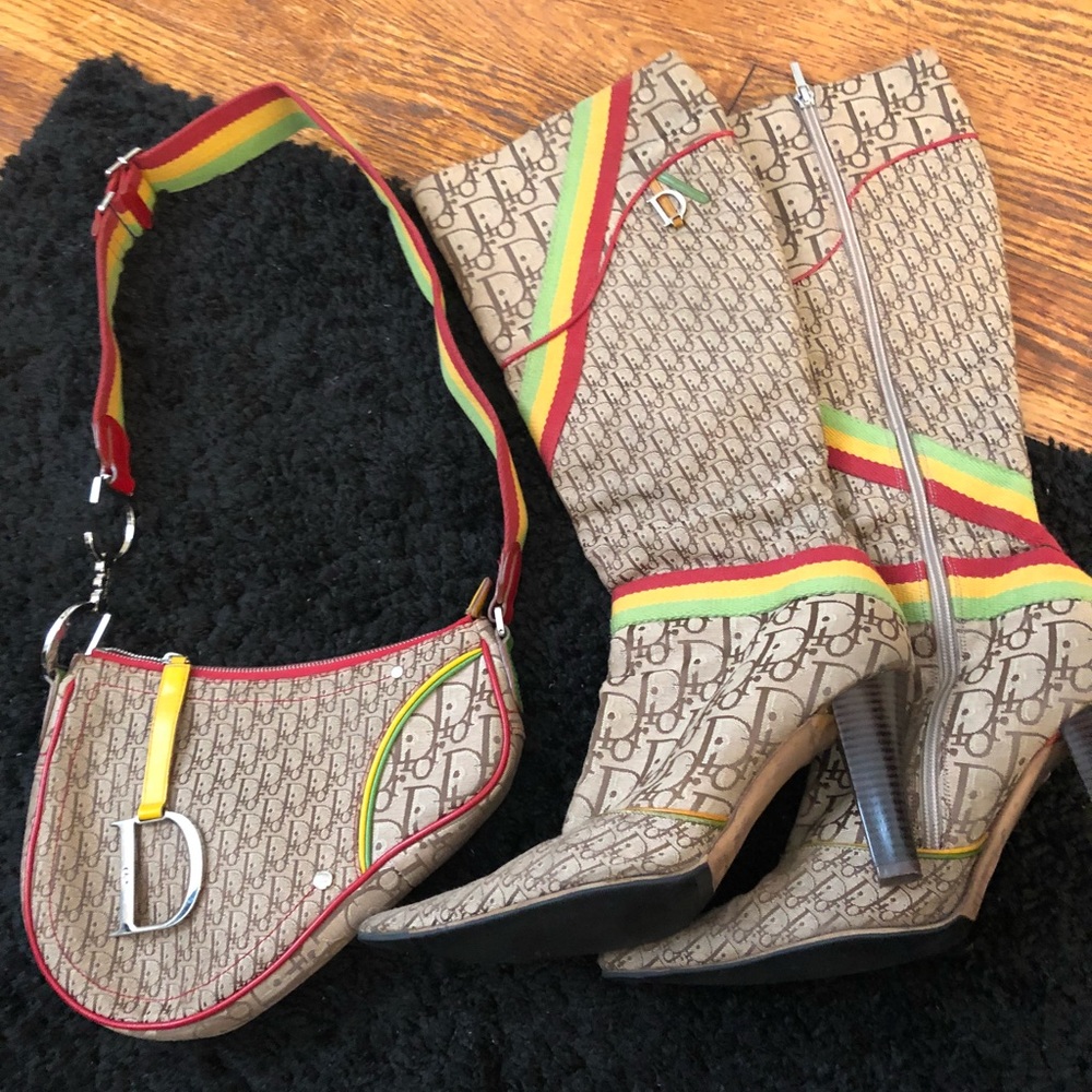 Christian Dior rastafari boots and matching bag